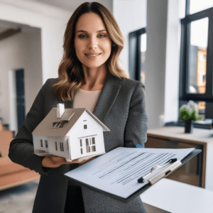 Seller holding a property deed in an owner financing agreement